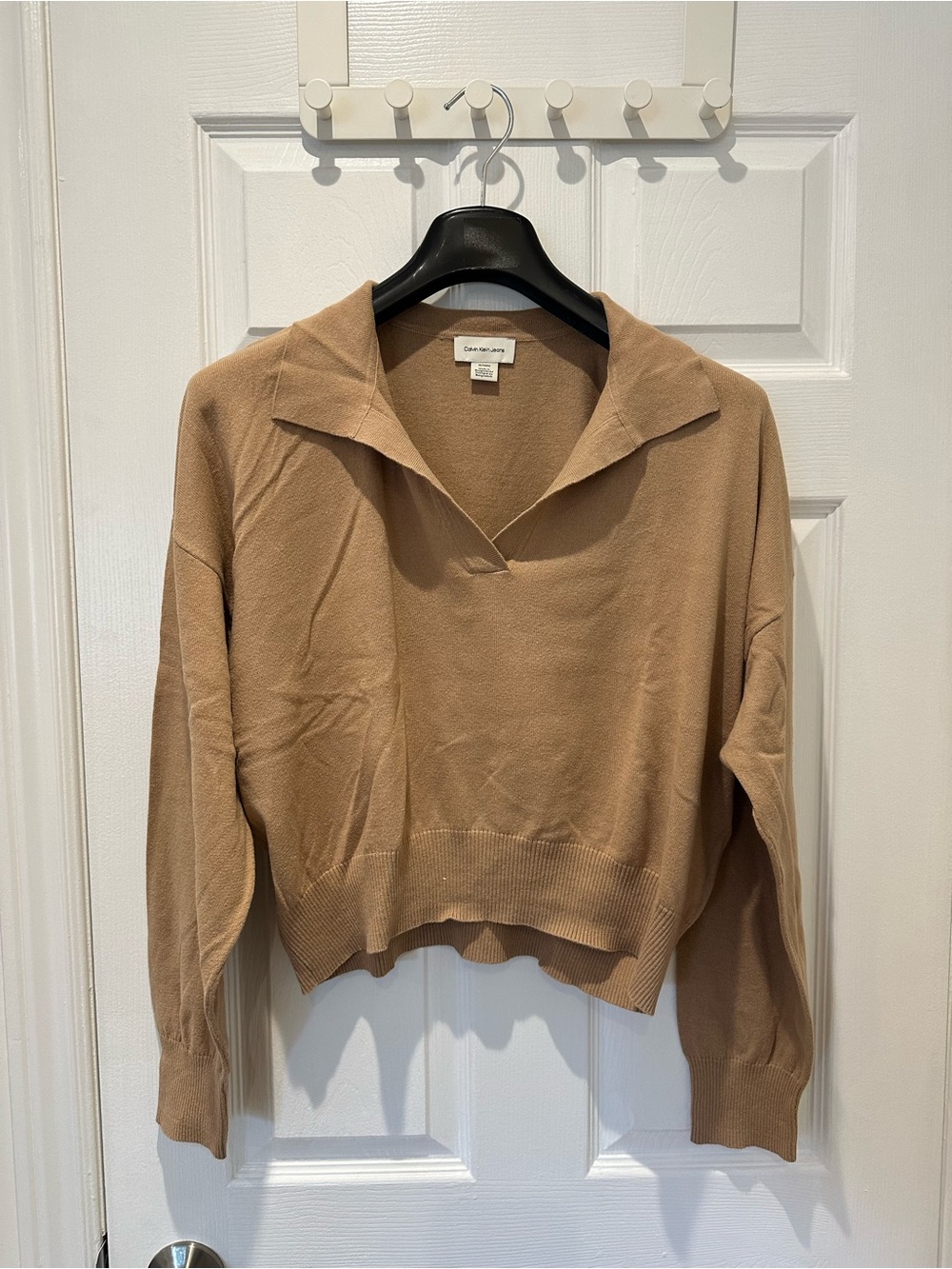 Calvin Klein Jeans knit polo sweater - Camel